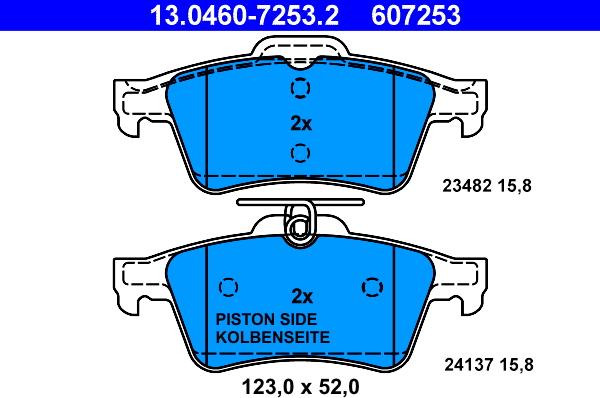 ATE 13.0460-7253.2 - Brake Pad Set, disc brake onlydrive.pro