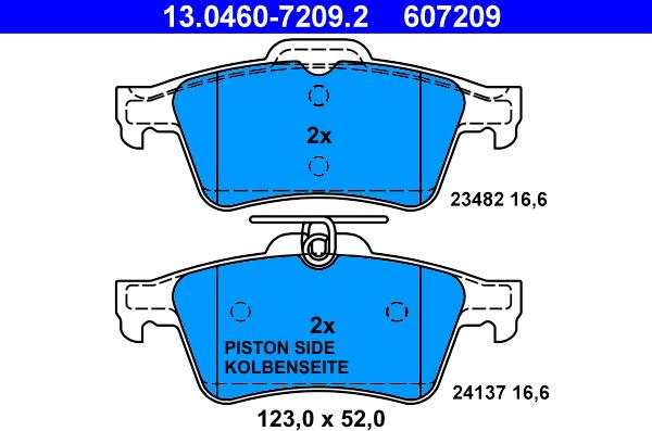 ATE 13.0460-7209.2 - Brake Pad Set, disc brake onlydrive.pro