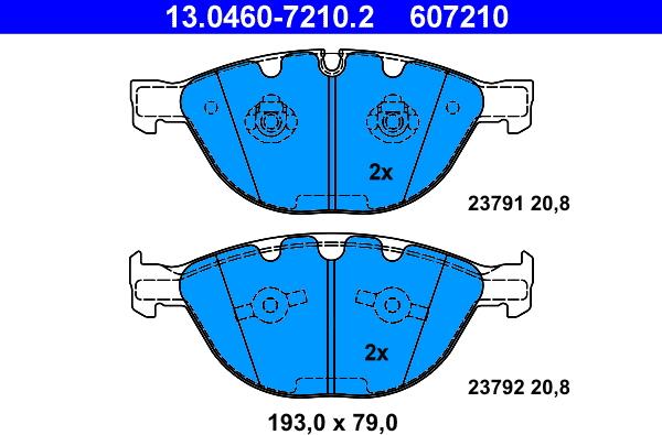 ATE 13.0460-7210.2 - Brake Pad Set, disc brake onlydrive.pro