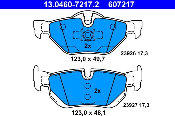 ATE 13.0460-7217.2 - Brake Pad Set, disc brake onlydrive.pro