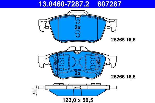 ATE 13.0460-7287.2 - Тормозные колодки, дисковые, комплект onlydrive.pro