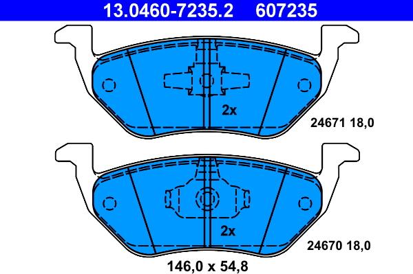 ATE 13.0460-7235.2 - Brake Pad Set, disc brake onlydrive.pro