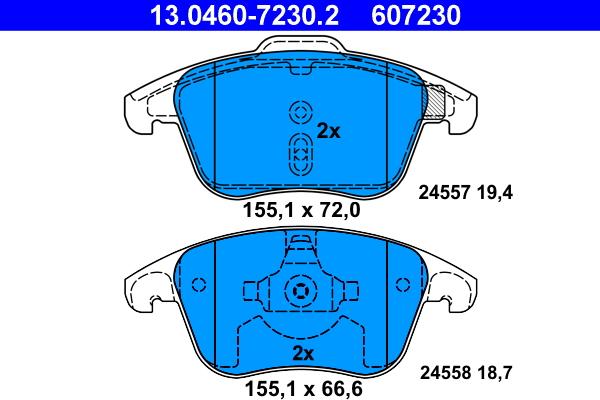 ATE 13.0460-7230.2 - Brake Pad Set, disc brake onlydrive.pro