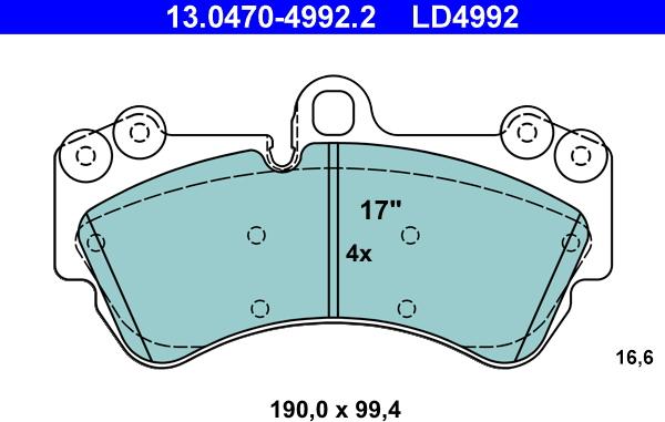 ATE 13.0470-4992.2 - Тормозные колодки, дисковые, комплект onlydrive.pro