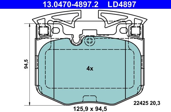 ATE 13.0470-4897.2 - Brake Pad Set, disc brake onlydrive.pro