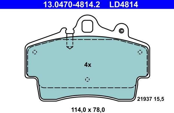 ATE 13.0470-4814.2 - Brake Pad Set, disc brake onlydrive.pro