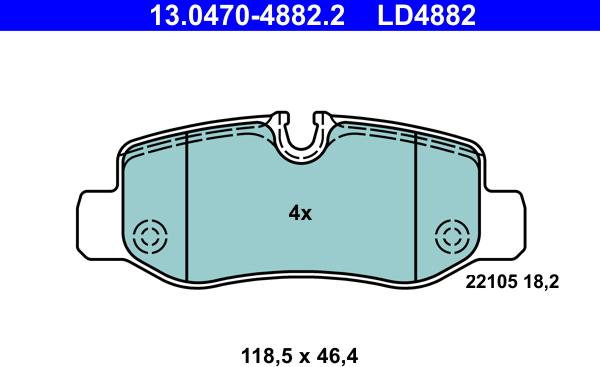 ATE 13.0470-4882.2 - Brake Pad Set, disc brake onlydrive.pro