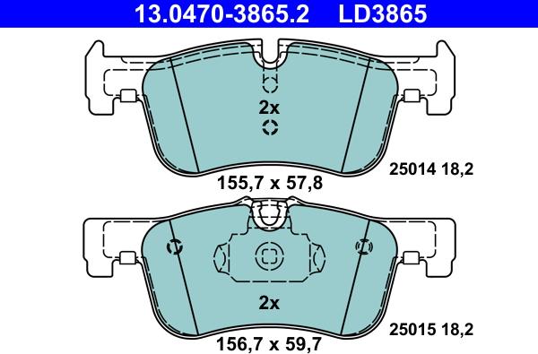 ATE 13.0470-3865.2 - Тормозные колодки, дисковые, комплект onlydrive.pro