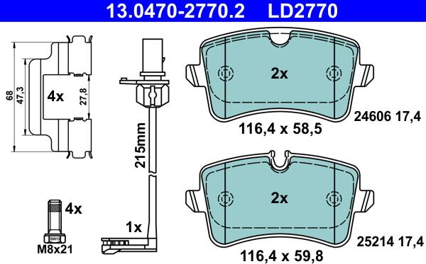 ATE 13.0470-2770.2 - Тормозные колодки, дисковые, комплект onlydrive.pro