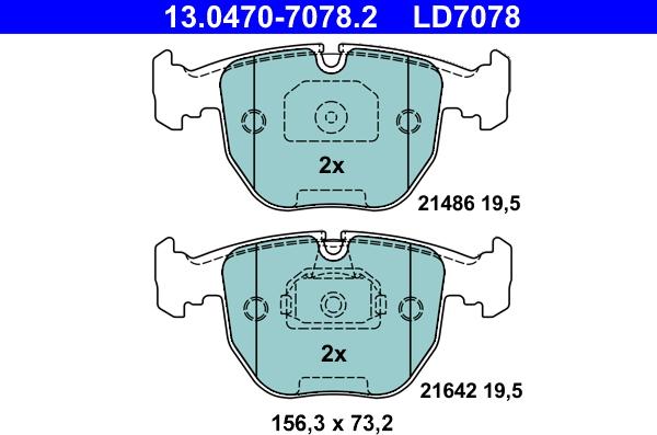 ATE 13.0470-7078.2 - Brake Pad Set, disc brake onlydrive.pro