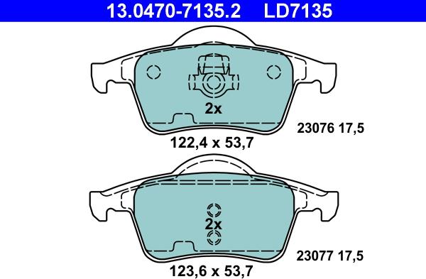 ATE 13.0470-7135.2 - Brake Pad Set, disc brake onlydrive.pro