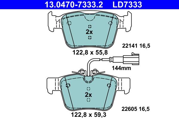 ATE 13.0470-7333.2 - Brake Pad Set, disc brake onlydrive.pro