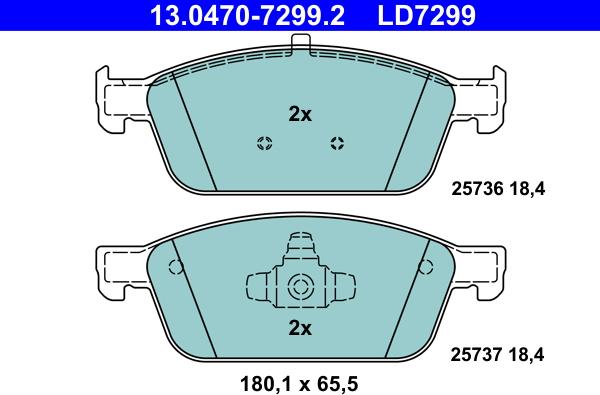 ATE 13.0470-7299.2 - Brake Pad Set, disc brake onlydrive.pro