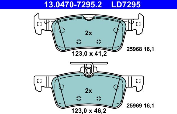 ATE 13.0470-7295.2 - Brake Pad Set, disc brake onlydrive.pro