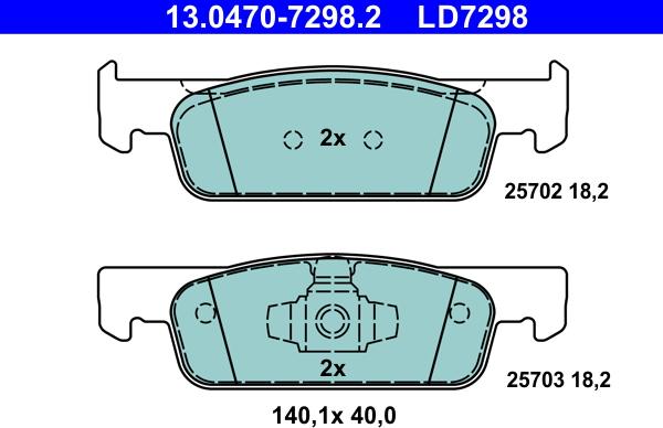 ATE 13.0470-7298.2 - Brake Pad Set, disc brake onlydrive.pro