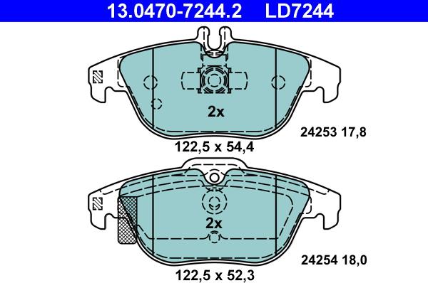 ATE 13.0470-7244.2 - Brake Pad Set, disc brake onlydrive.pro