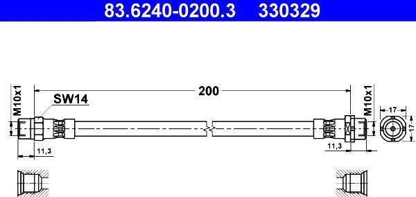 ATE 83.6240-0200.3 - Тормозной шланг onlydrive.pro