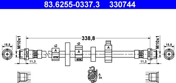 ATE 83.6255-0337.3 - Pidurivoolik onlydrive.pro