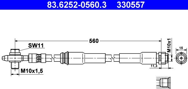 ATE 83.6252-0560.3 - Brake Hose onlydrive.pro