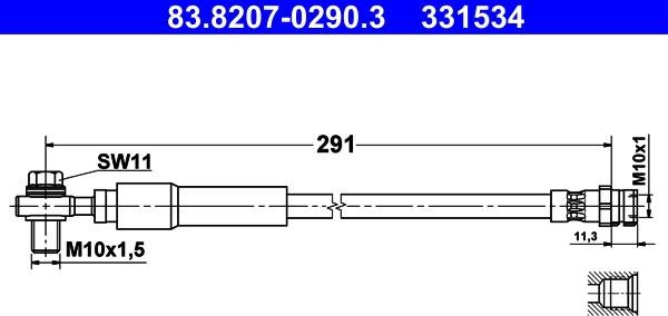 ATE 83.8207-0290.3 - Brake Hose onlydrive.pro