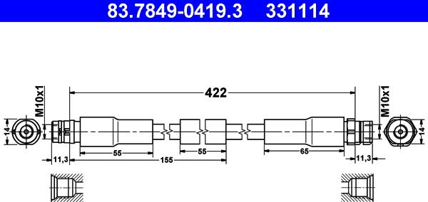 ATE 83.7849-0419.3 - Brake Hose onlydrive.pro