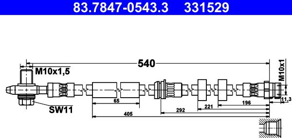 ATE 83.7847-0543.3 - Pidurivoolik onlydrive.pro