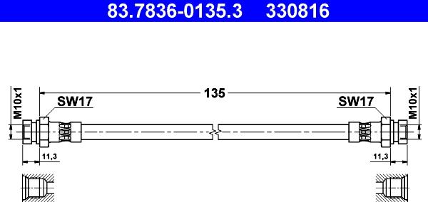 ATE 83.7836-0135.3 - Brake Hose onlydrive.pro