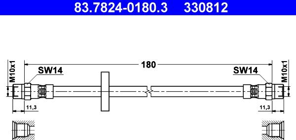 ATE 83.7824-0180.3 - Brake Hose onlydrive.pro