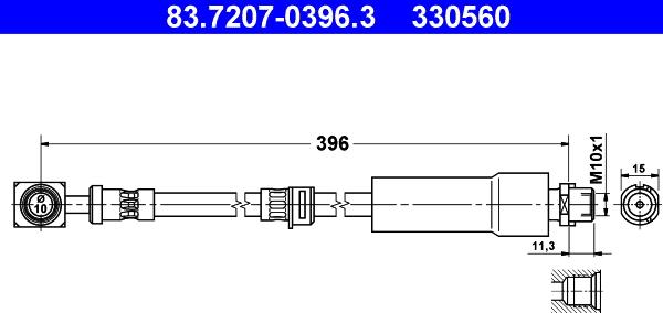 ATE 83.7207-0396.3 - Brake Hose onlydrive.pro