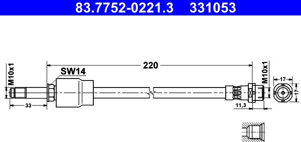 ATE 83.7752-0221.3 - Тормозной шланг onlydrive.pro