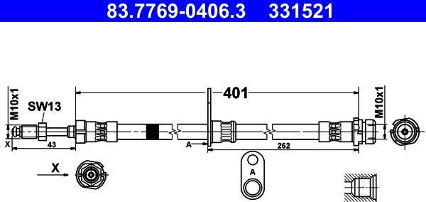 ATE 83.7769-0406.3 - Тормозной шланг onlydrive.pro