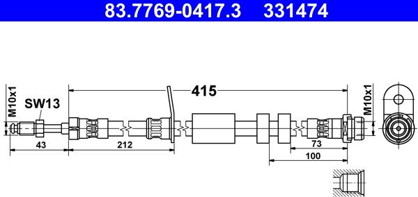 ATE 83.7769-0417.3 - Brake Hose onlydrive.pro