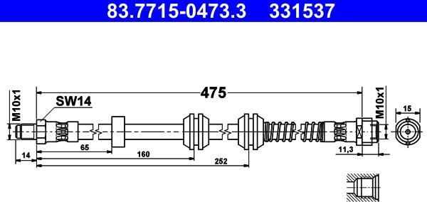 ATE 83.7715-0473.3 - Pidurivoolik onlydrive.pro