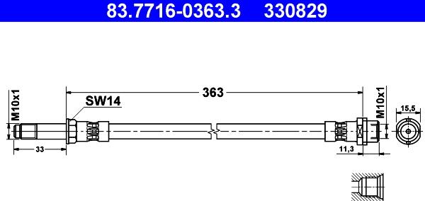 ATE 83.7716-0363.3 - Тормозной шланг onlydrive.pro