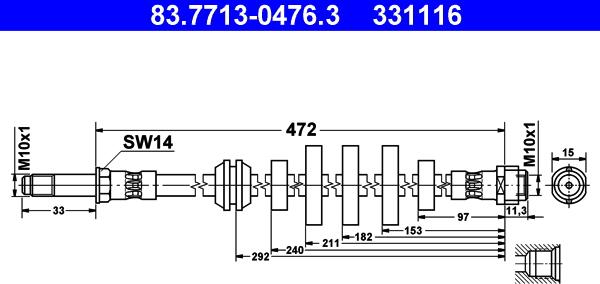 ATE 83.7713-0476.3 - Pidurivoolik onlydrive.pro