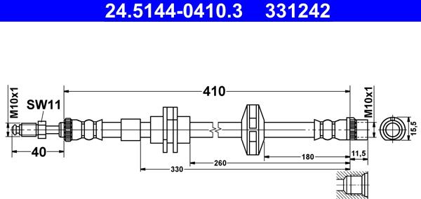 ATE 24.5144-0410.3 - Bremžu šļūtene onlydrive.pro