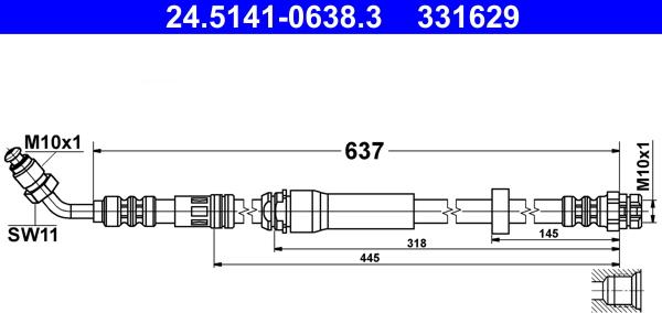 ATE 24.5141-0638.3 - Pidurivoolik onlydrive.pro