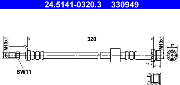 ATE 24.5141-0320.3 - Brake Hose onlydrive.pro