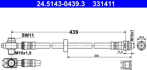 ATE 24.5143-0439.3 - Pidurivoolik onlydrive.pro