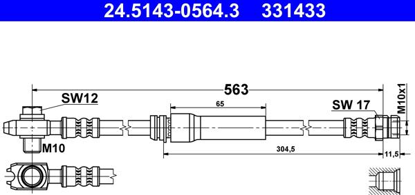 ATE 24.5143-0564.3 - Тормозной шланг onlydrive.pro