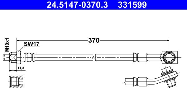 ATE 24.5147-0370.3 - Тормозной шланг onlydrive.pro