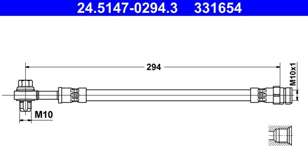 ATE 24.5147-0294.3 - Stabdžių žarnelė onlydrive.pro