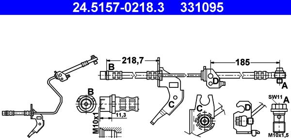 ATE 24.5157-0218.3 - Brake Hose onlydrive.pro