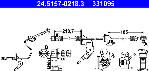 ATE 24.5157-0218.3 - Тормозной шланг onlydrive.pro