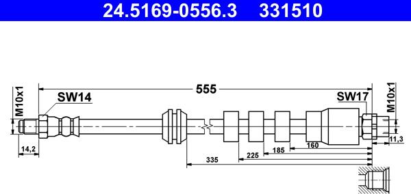 ATE 24.5169-0556.3 - Brake Hose onlydrive.pro