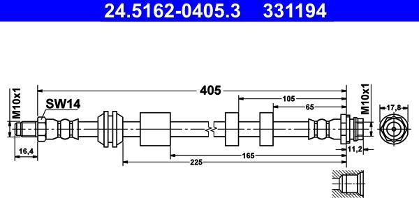 ATE 24.5162-0405.3 - Тормозной шланг onlydrive.pro