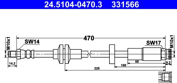 ATE 24.5104-0470.3 - Brake Hose onlydrive.pro