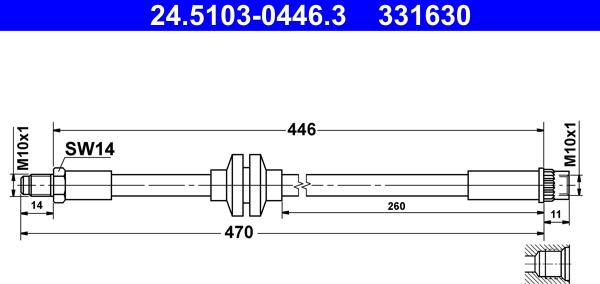 ATE 24.5103-0446.3 - Brake Hose onlydrive.pro