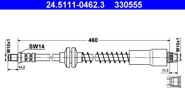 ATE 24.5111-0462.3 - Brake Hose onlydrive.pro