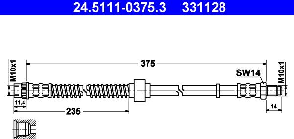 ATE 24.5111-0375.3 - Brake Hose onlydrive.pro